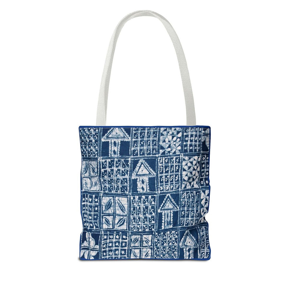 Thumbnail: Indigo Artwork Tote Bag fabric design by Kibibi Ajanku