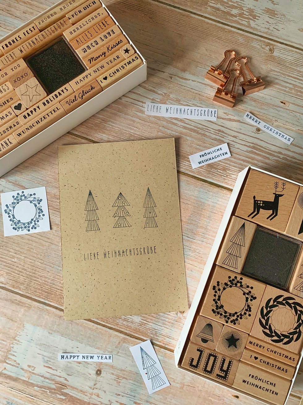 Miniaturbild: DIY Set Stempel Weihnachten groß Weihnachtskarten selbst gestalten Geschenkset