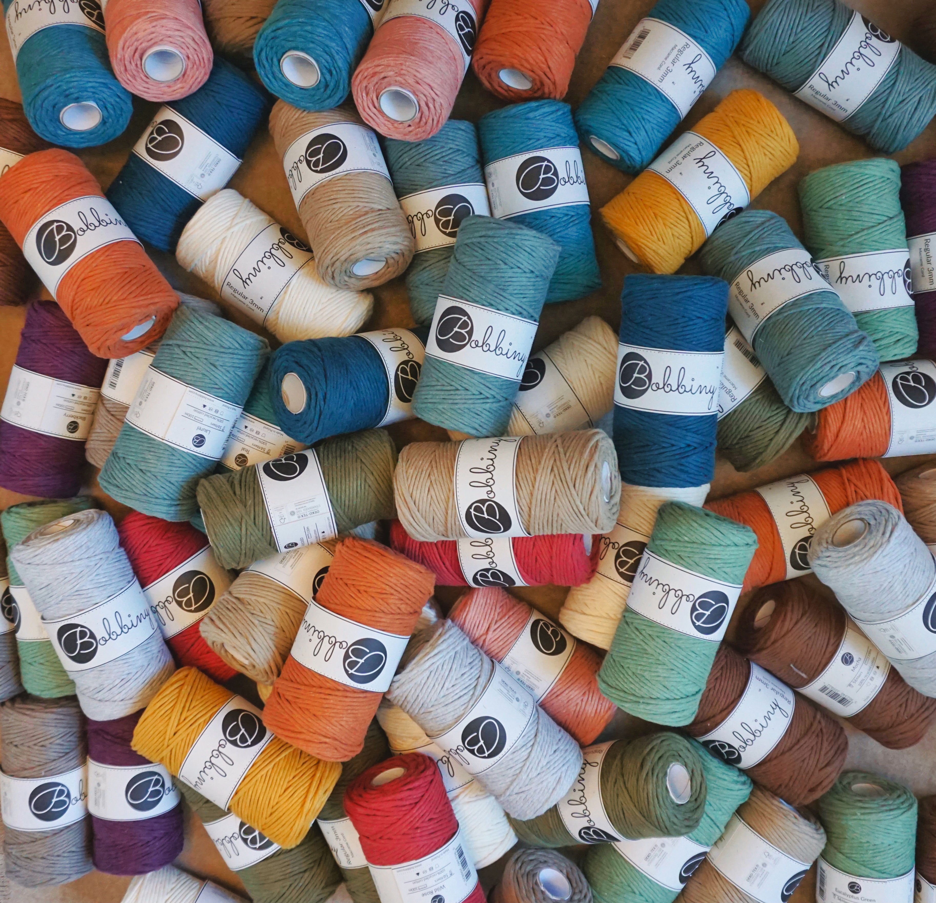 Bobbiny Makrameegarn 3mm gezwirnt Garnrolle