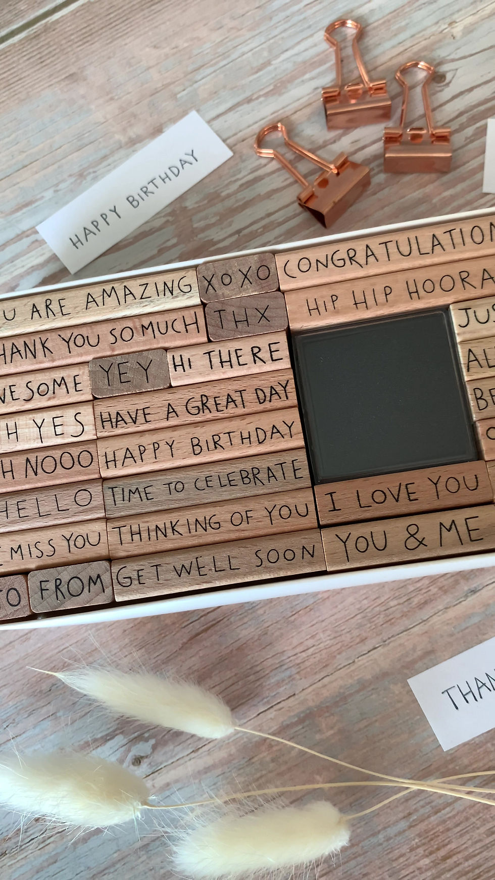 Miniaturbild: Stempel Texte 32-teilig Englisch mit Tuschekissen