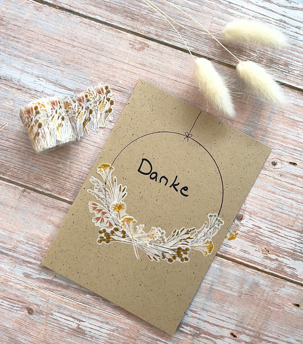 Miniaturbild: Washi Sticker Trockenblumen 200 Stück