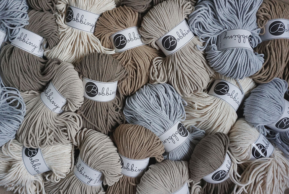 Bobbiny Makrameegarn 3mm geflochten Garnrolle