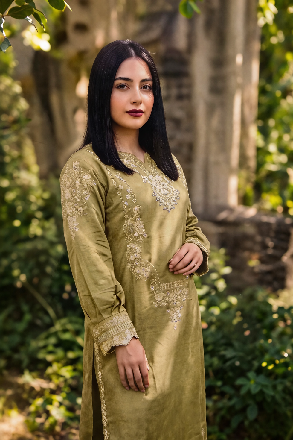 Thumbnail: Premium Embroidered 3-Piece Suit – Plum Purple (XL Size)