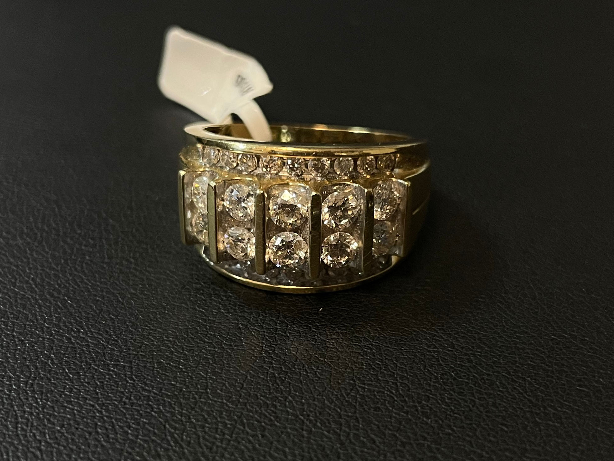 10K "Five" Men Ring with Diamonds