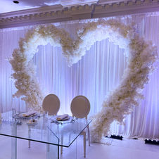 White heart blossom arch
