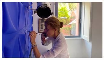 Pascale at work with Yves Klein