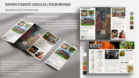 Identité visuelle et support de communication de l'atelier-boutique du souffleur de verre de l'Isle-Adam Cyril-John Rousseau Brochure