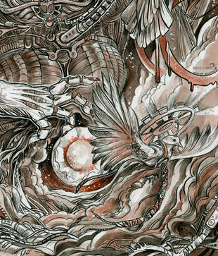 Une colombe avrec un halo de rouage