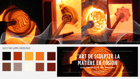 Identité visuelle et support de communication de l'atelier-boutique du souffleur de verre de l'Isle-Adam Cyril-John Rousseau Gamme Chromatique