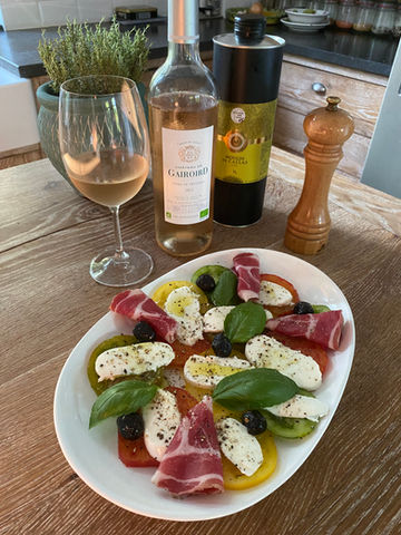 Tomate mozarella, jambon de pays