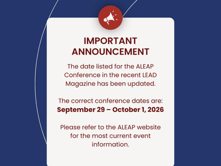 ALEAP Conference Date Update