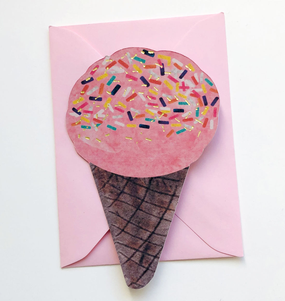 Ice cream Hand foiled Card