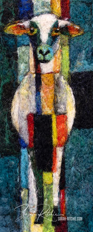 ‘Woolly’, needle-felted fibre painting bookmark by Sarah Ritchie.