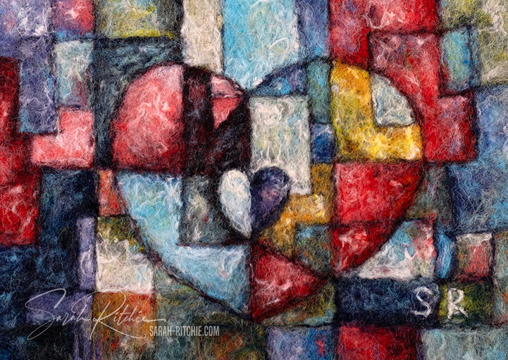 ‘Cherish’, needle-felted fibre painting by Sarah Ritchie.