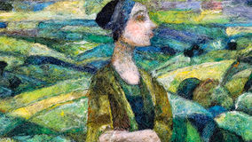 ‘By Her Side’ needle-felted fibre painting by Sarah Ritchie