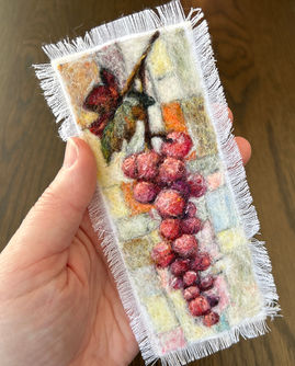 ‘Harvest’, needle-felted fibre painting bookmark by Sarah Ritchie.