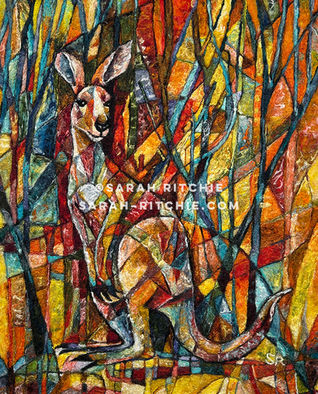 Fibre artwork by Sarah Ritchie, titled ‘Outback Illusion’, of an Australian kangaroo