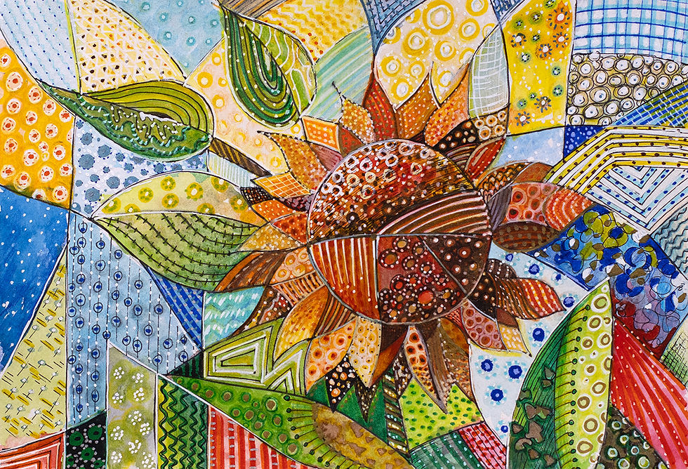 Little Ray of Sunshine, mixed media work by Sarah Ritchie ©2026