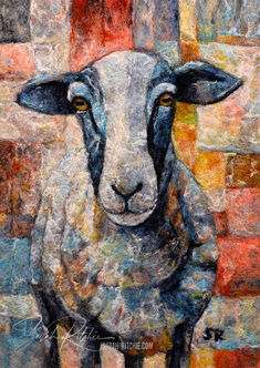 I See Ewe, needle-felted fibre painting by Sarah Ritchie