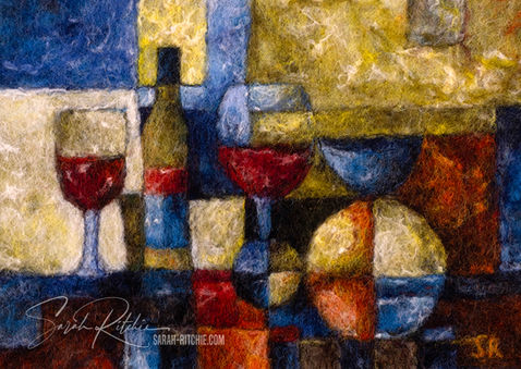 ‘Merlot’, needle-felted fibre painting by Sarah Ritchie.