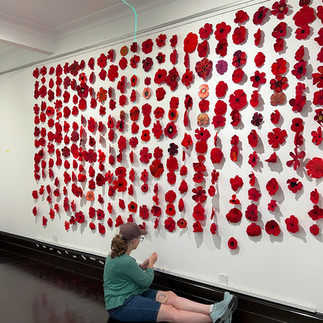 Held in Remembrance felted poppy art installation and fundraiser for the RNZRSA.