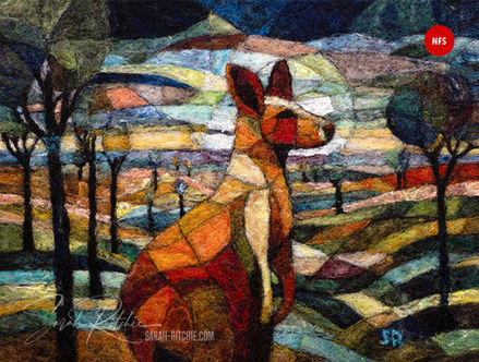 Wild at Heart, needle-felted fibre painting by Sarah Ritchie