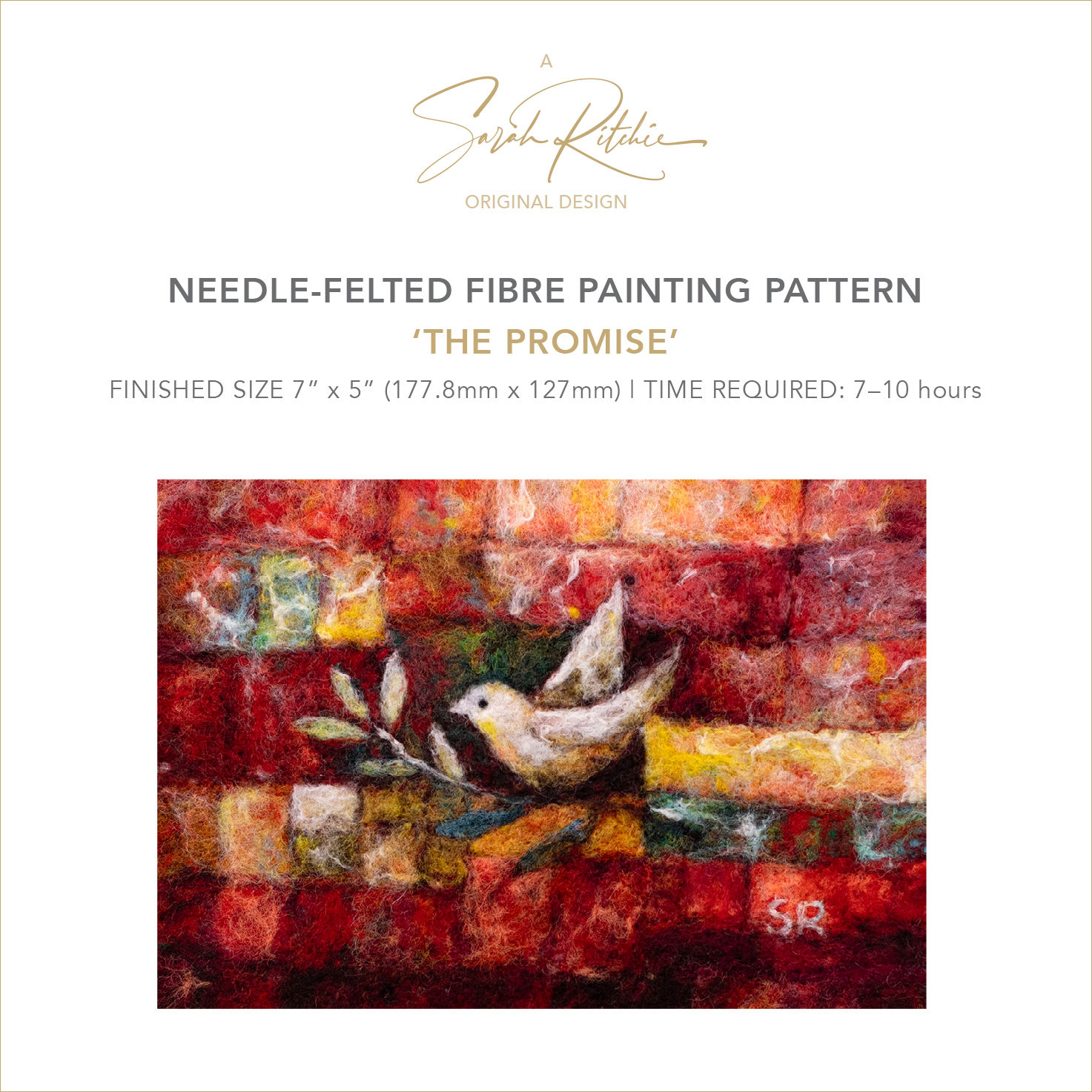 Pattern: ‘The Promise’ – needle-felted fibre painting