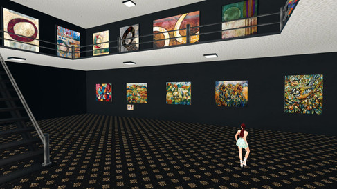 Sarah Ritchie fibre artworks on display in Amanda Tomasoa's Tamatzui Gallery in Second Life