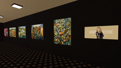 Sarah Ritchie fibre artworks on display in Amanda Tomasoa's Tamatzui Gallery in Second Life