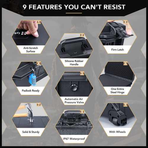 Lykus HC-5230 Waterproof Hard Case with Wheels | Lykus