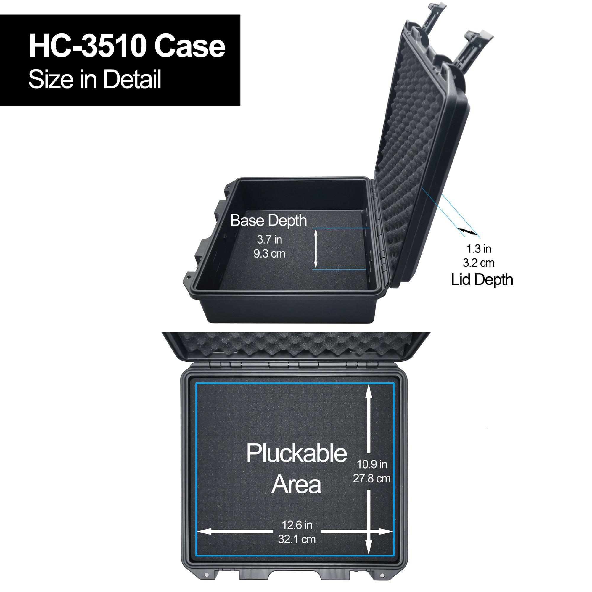 Interior Size 13.78x11.81x5.12 in Suitable for Pistol DSLR Camera Camcorder Small Drone Action Camera Lykus HC-3510 Waterproof Hard Case with Customizable Foam Insert and Others Interior Size 13.78x11.81x5.12 in Suitable for Pistol DSLR Camera Camcorder Small Drone Action Camera Lykus HC-3510 Waterproof Hard Case with Customizable Foam Insert and Others