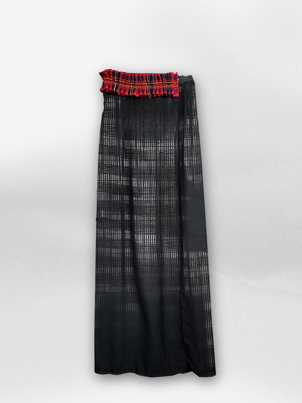Silk Skirt with Tartan Detail