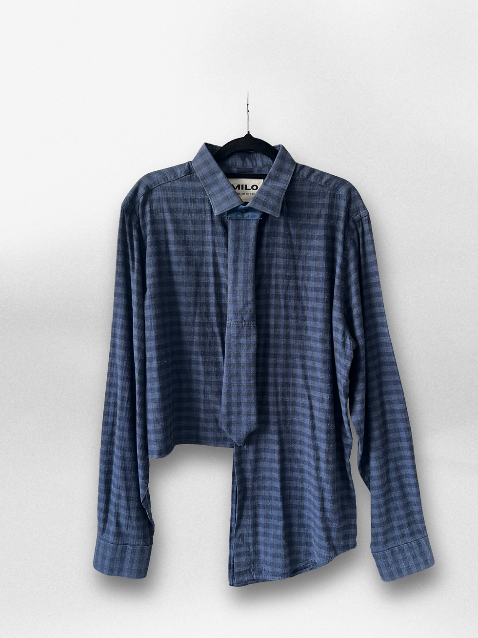 Long Asymmetric Shirt with Tie