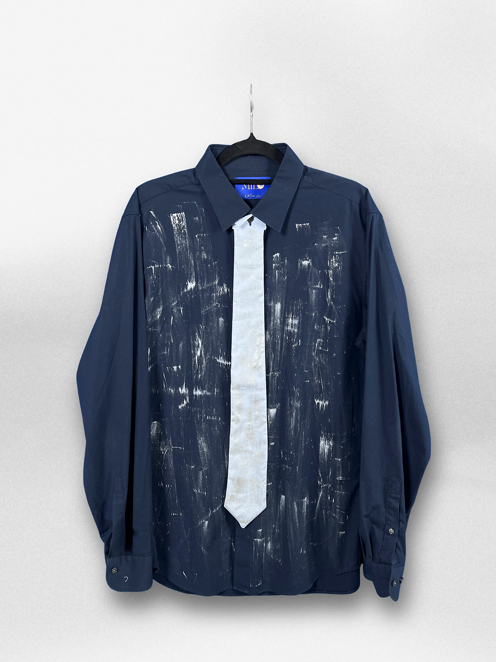 Long hand painted shirt with tie