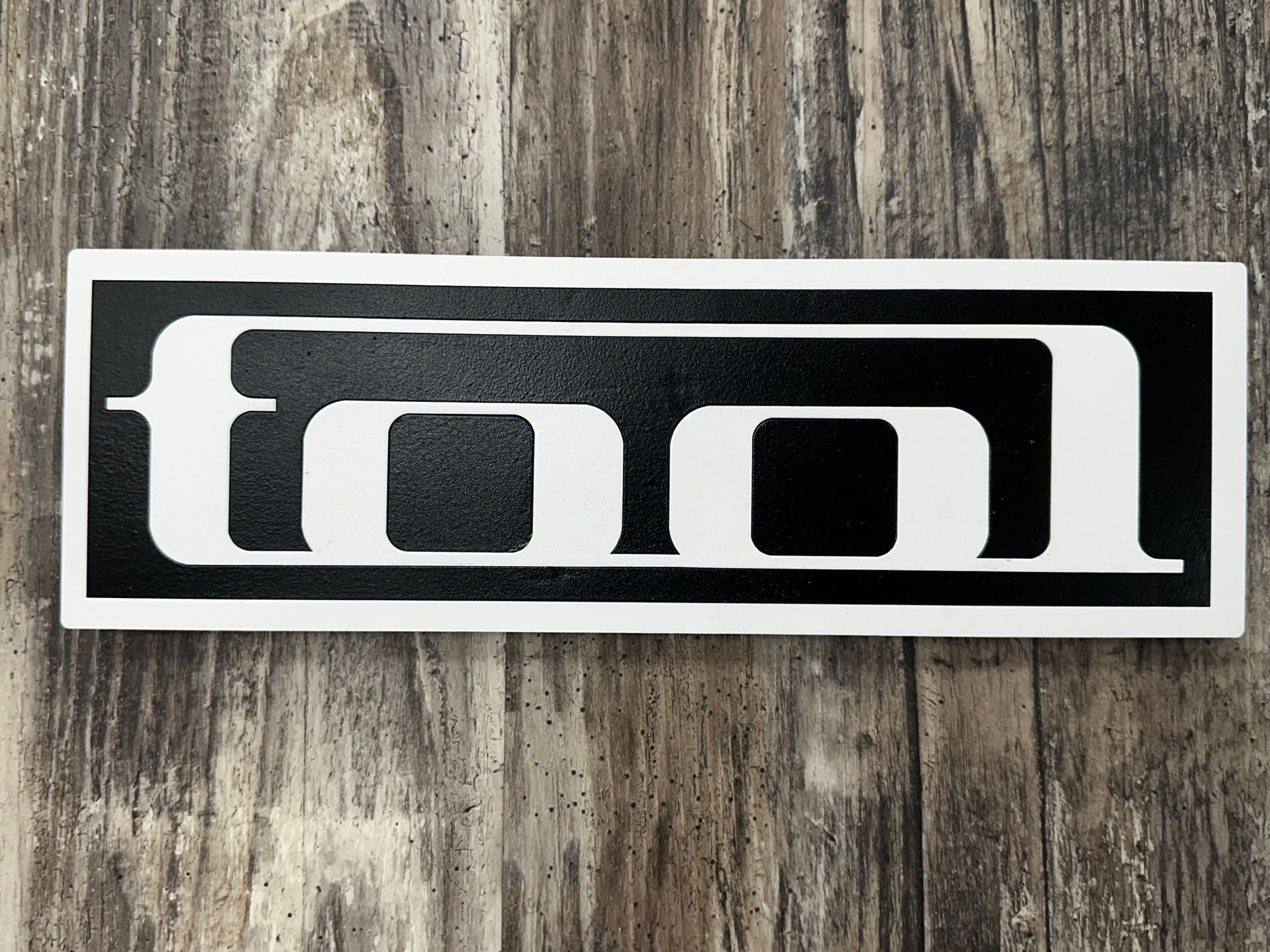 Wood wall mount tool fan sign