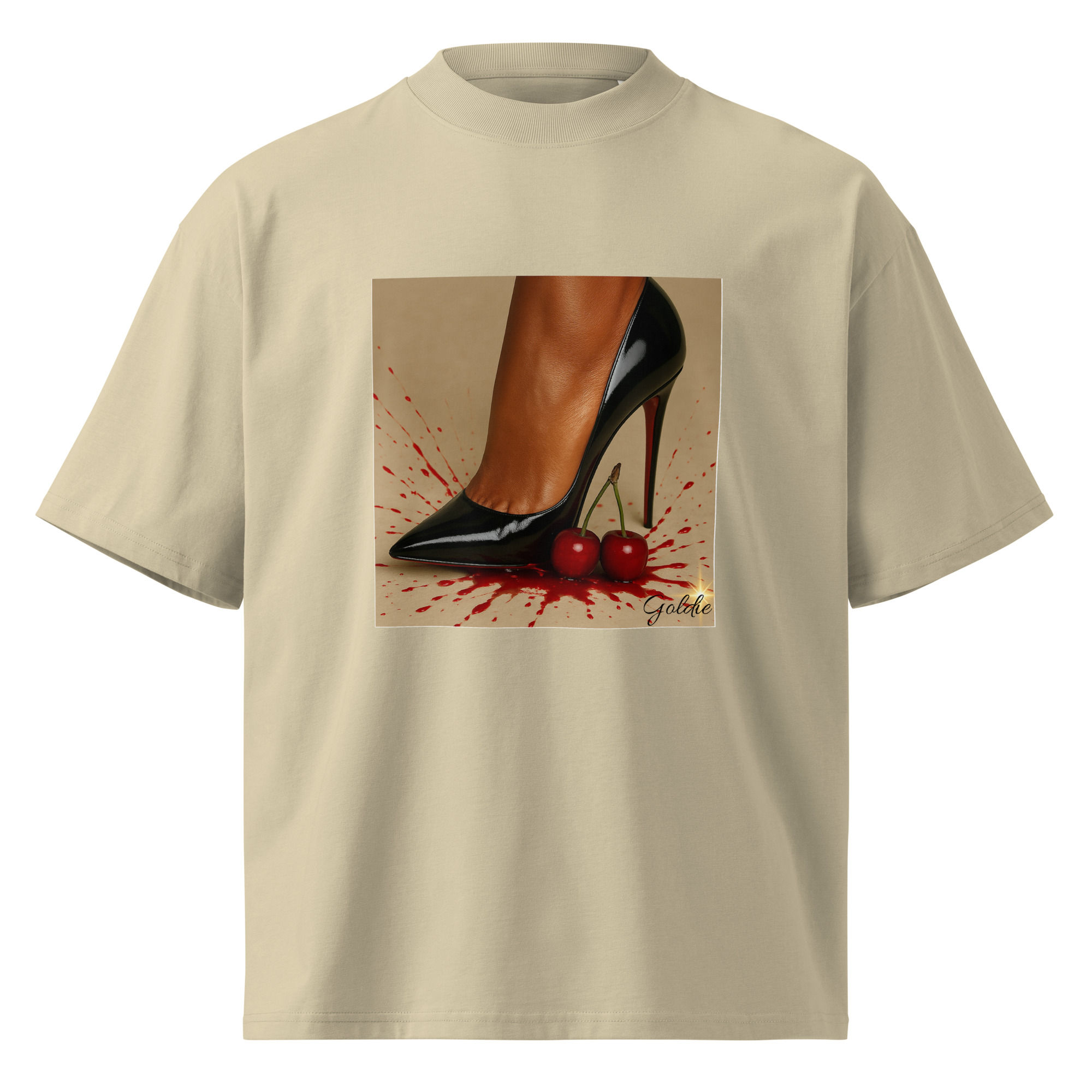 Unisex organic oversized high neck t-shirt