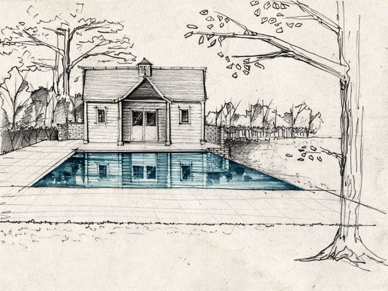 Outdoor swimming pool design