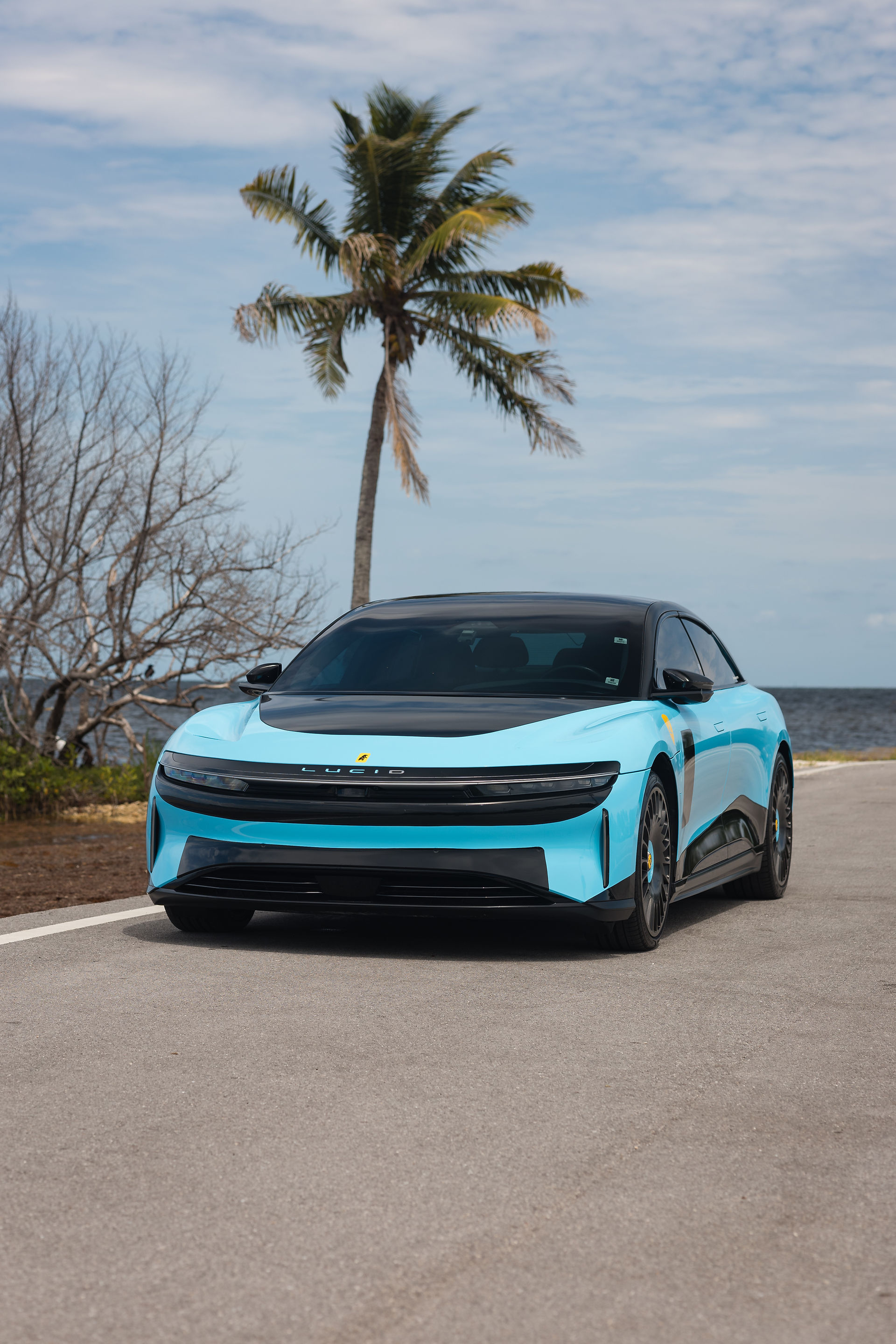 Luxury electric vehicle custom wrap project completed in South Miami Florida