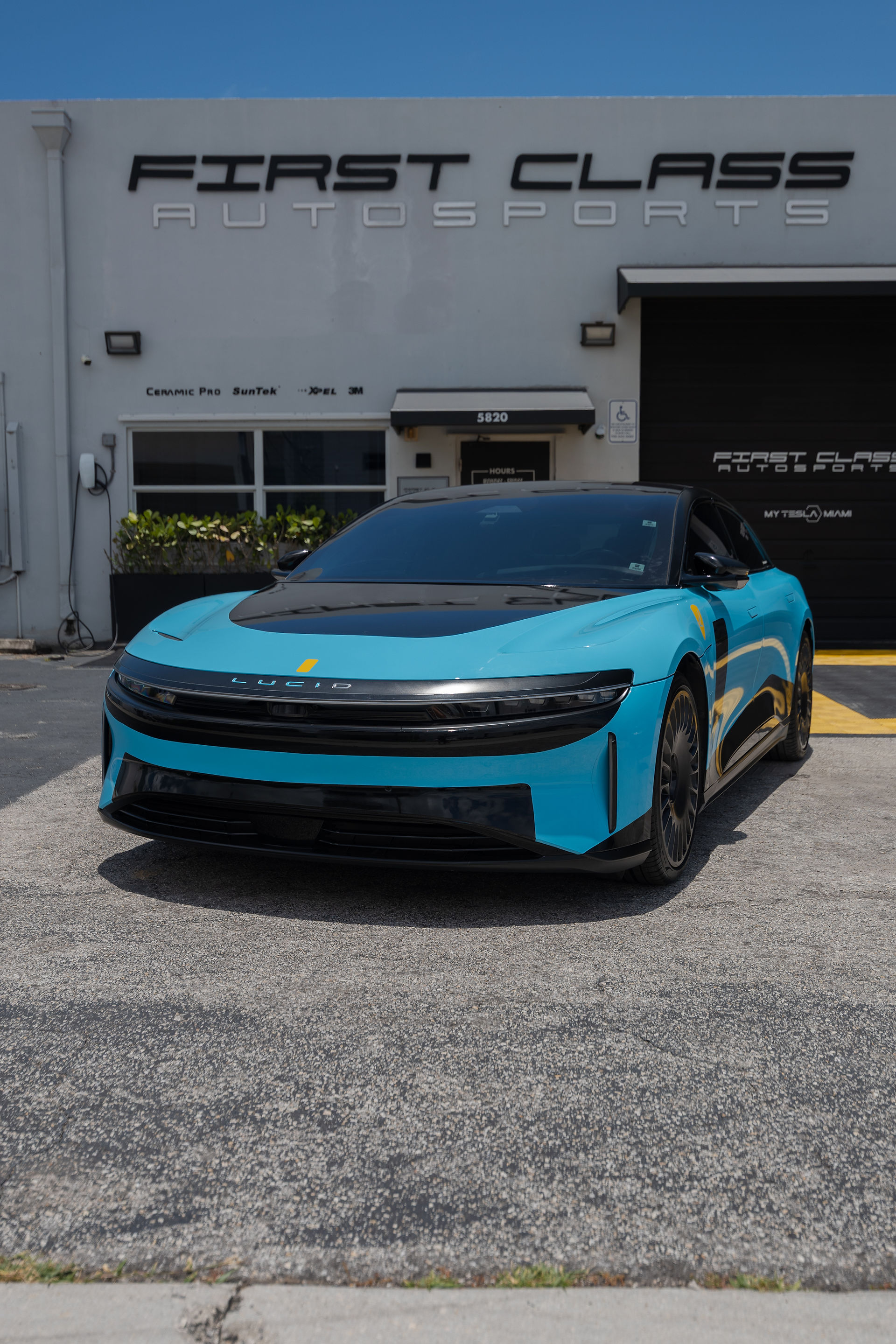 Luxury electric vehicle custom wrap project completed in South Miami Florida
