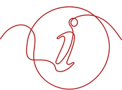 One line drawing depicting an info icon, the letter i surrounded by a circle