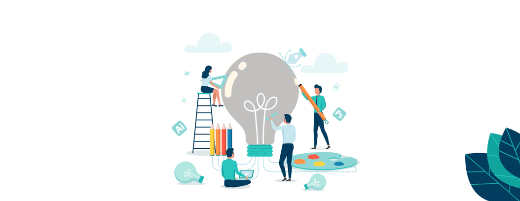 People collecting ideas to form a product