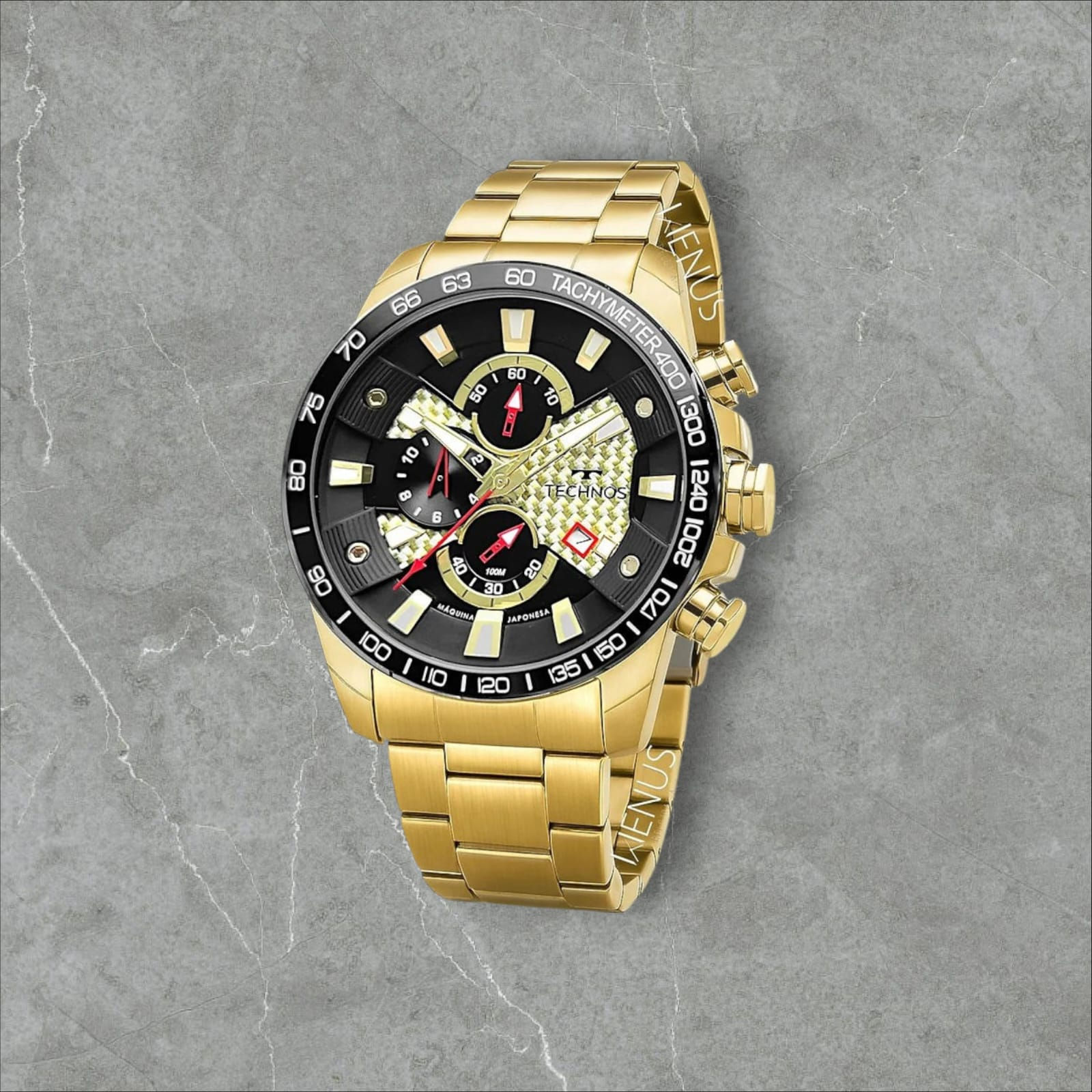 Relógio Technos OS1ACA/1P Cronógrafo Carbon Dourado Preto Masculino