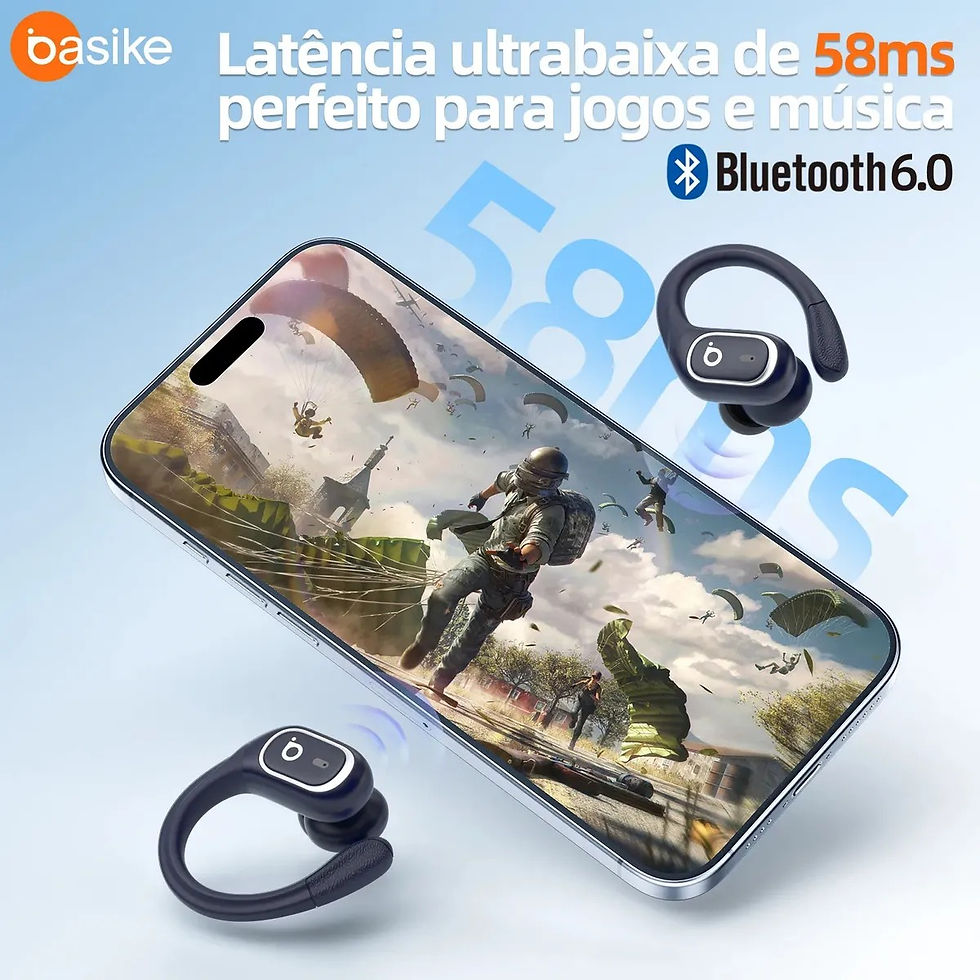 Miniatura: Basike Fone De Ouvido Bluetooth 6.0 Esportivo Sem Fio Gancho Intra-auricular,est