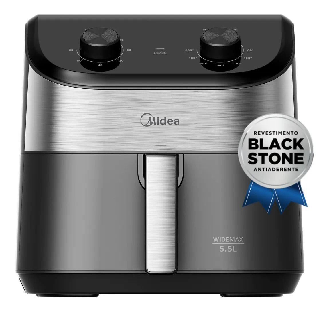 Fritadeira Air Fryer 5,5l Widemax Com Interior De Alumínio 1900w Midea