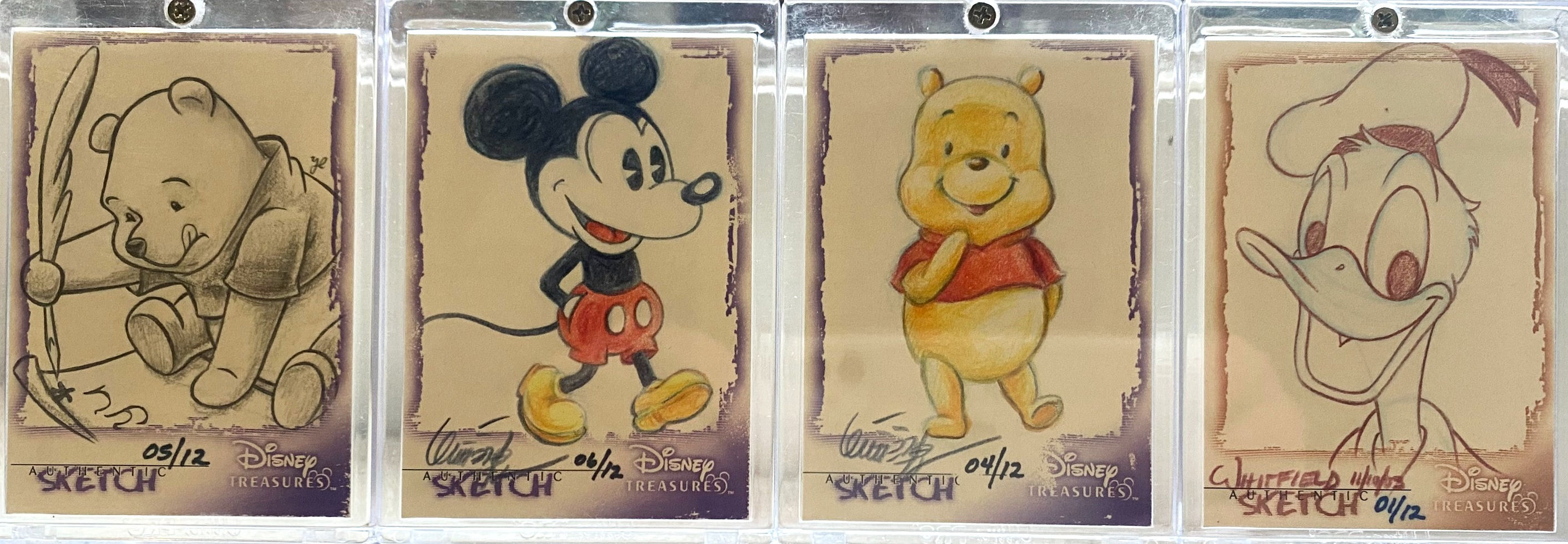 2003 DISNEY TREASURES; SKETCH CARDS ; SERIES 1,2,3 FILM SETS AND FILM PATCH SET