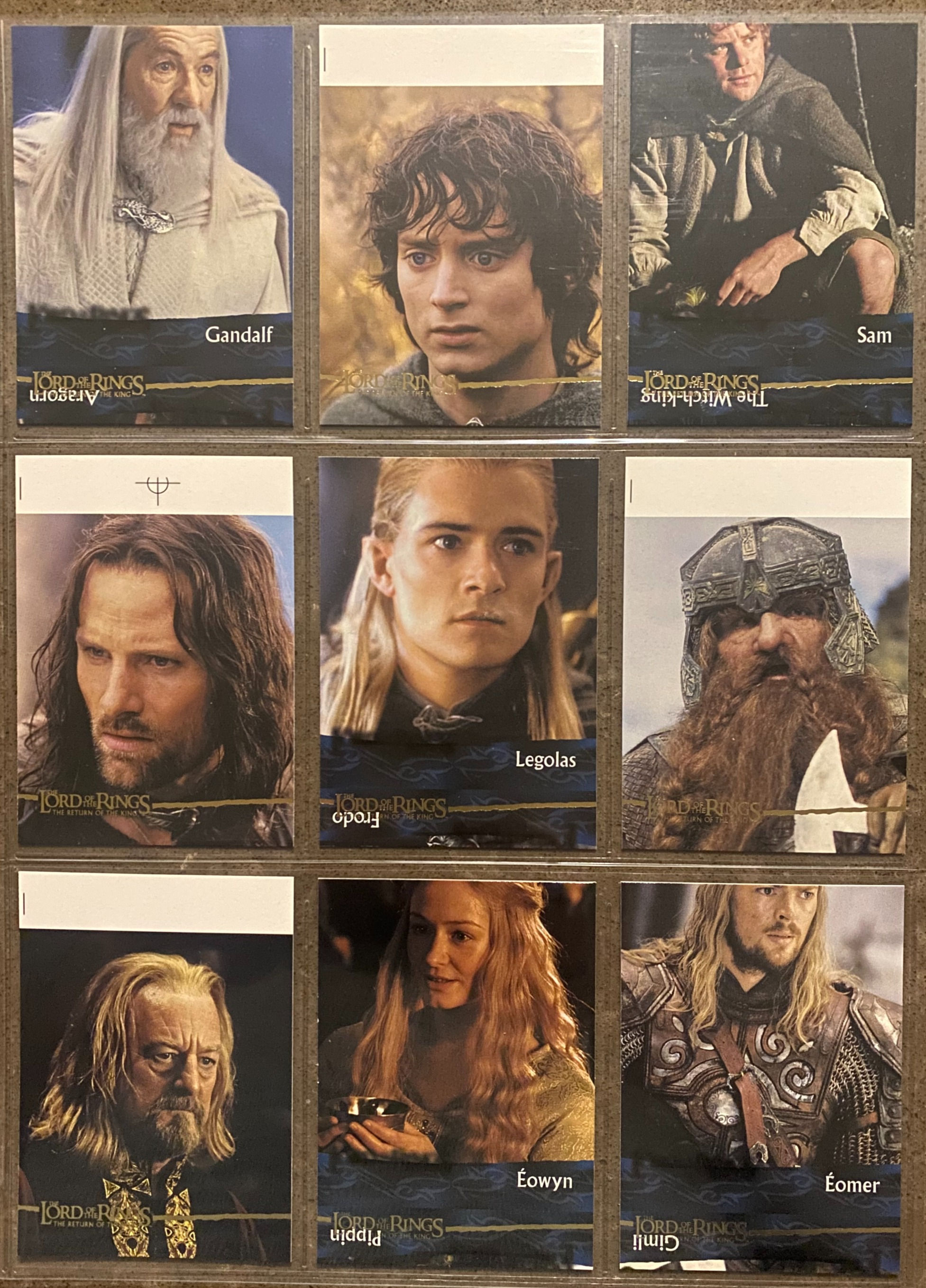 2003 THE LORD OF THE RINGS RARE MISPRINT CARDS