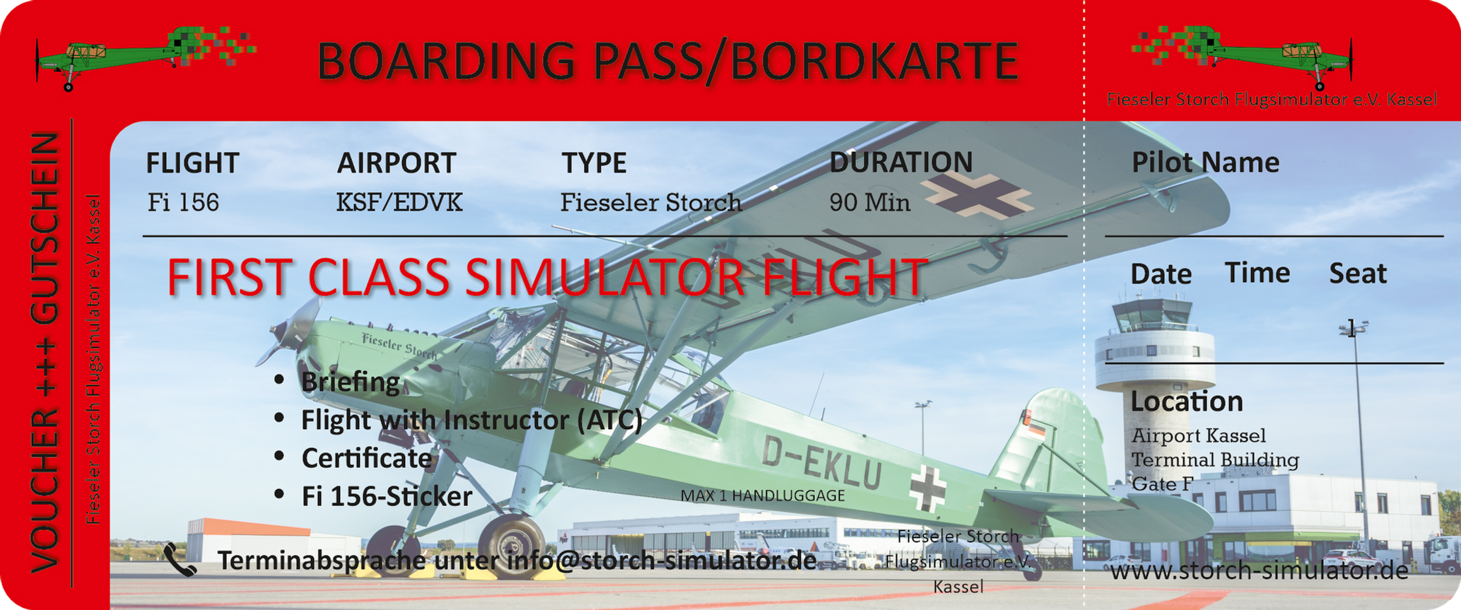 First Class Flug Bordkarte
