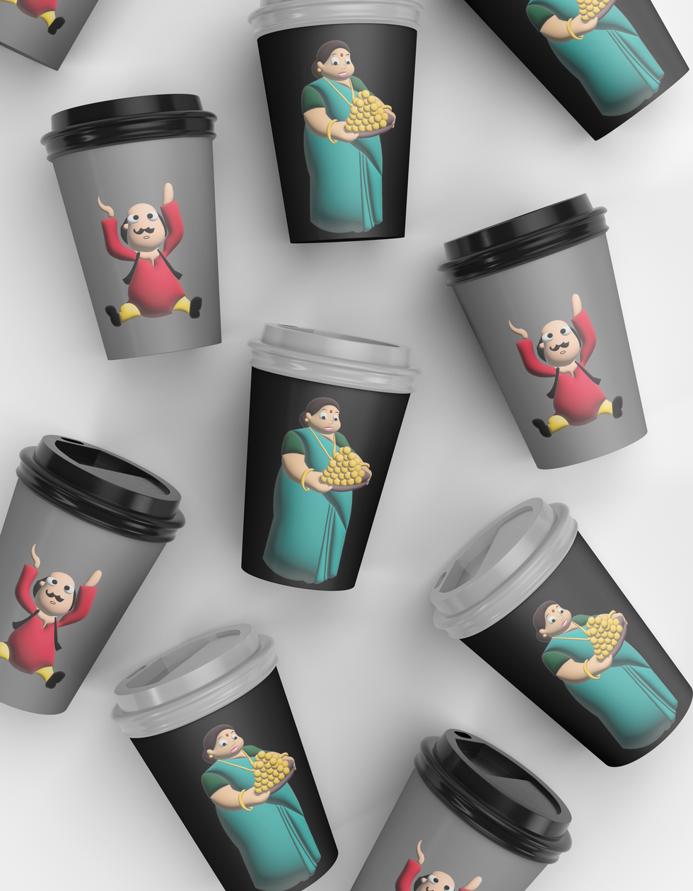Free Coffee Cups Branding Mockup DC