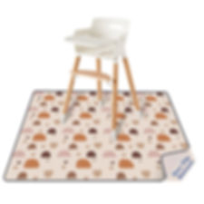 Baby Splat Mat for Under High Chair， Boho Raibow
