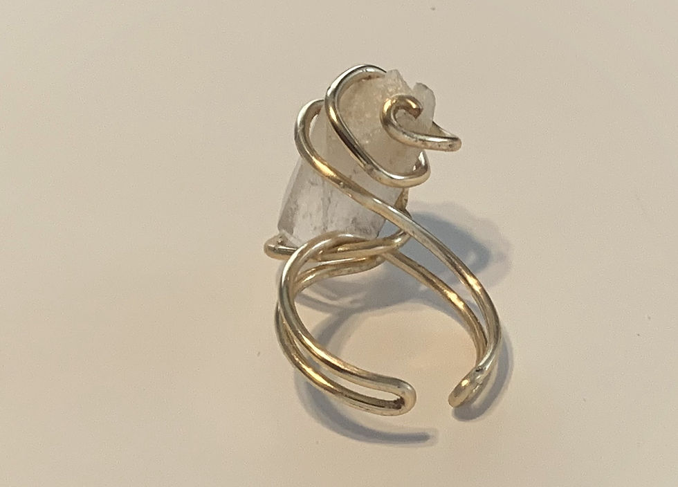 Thumbnail: CKU Adjustable Clear Quartz Ring size 6